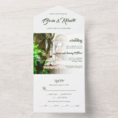 Elegante hacienda & witte duiven Mexicaanse bruilo All In One Uitnodiging (Binnen)