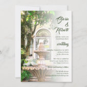 Elegante hacienda & witte duiven Mexicaanse bruilo Kaart (Voorkant)