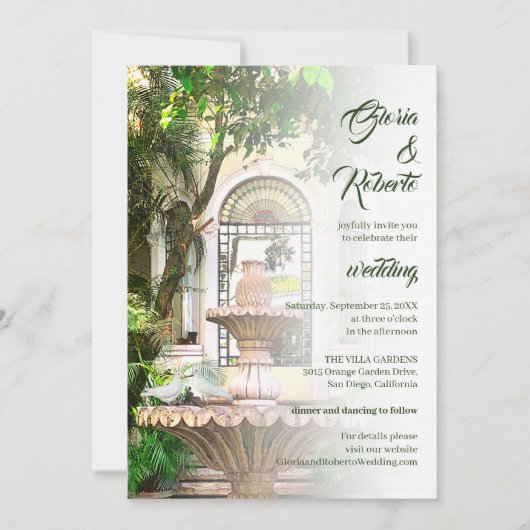 Elegante hacienda & witte duiven Mexicaanse bruilo Kaart (Voorkant)