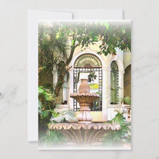 Elegante hacienda & witte duiven Mexicaanse bruilo Kaart (Achterkant)