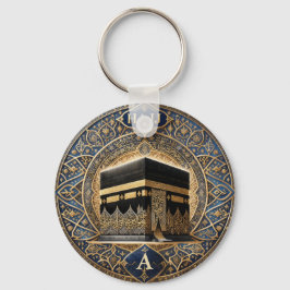 Elegante Hajj Mabrur Kaaba Illustratie Ronde Stick Sleutelhanger