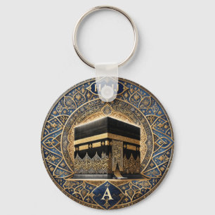 Elegante Hajj Mabrur Kaaba Illustratie Ronde Stick Sleutelhanger