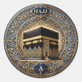 Elegante Hajj Mabrur Kaaba Illustratie Ronde Stick Sticker
