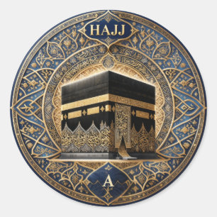 Elegante Hajj Mabrur Kaaba Illustratie Ronde Stick Sticker