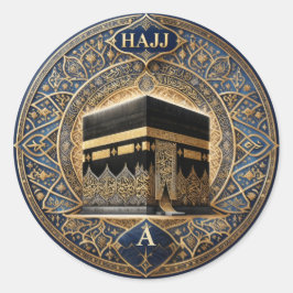 Elegante Hajj Mabrur Kaaba Illustratie Ronde Stick Sticker