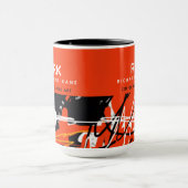 Elegante half-rode half-Abstract Mok met naam (Midden)