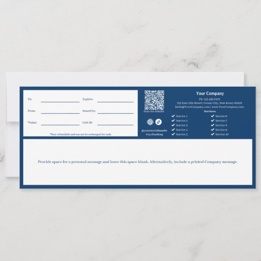 Elegante Half Tone Patroon Gift Certificaat (Achterkant)