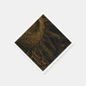 Elegante half zonnebloem goud zwart bloemkunst servet (Hoek)