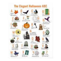 Elegante Halloween ABC Poster | Vintage stijl jare
