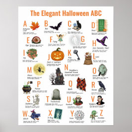 Elegante Halloween ABC Poster | Vintage stijl jare