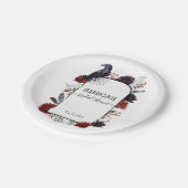 Elegante Halloween Bloem Boho Bruidsfeest Papieren Bordje (Gekanteld)