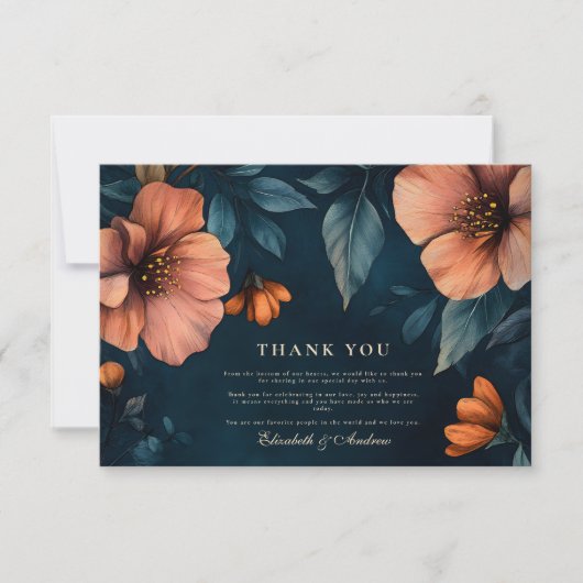 Elegante Halloween bruiloft Bedankkaart (Voorkant)