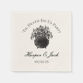 Elegante Halloween bruiloft gepersonaliseerde serv Servet