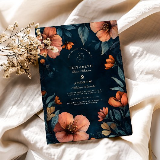 Elegante Halloween bruiloft Kaart