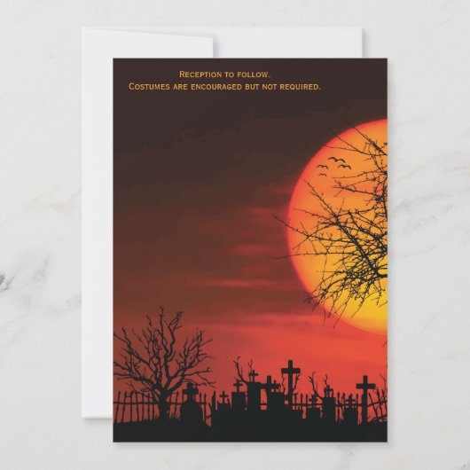 Elegante Halloween bruiloft uitnodigingen avond (Achterkant)