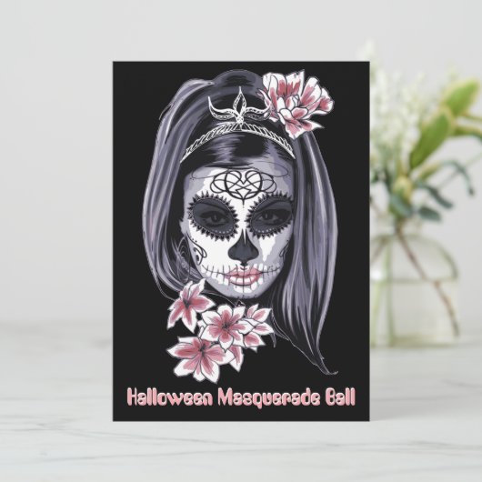 Elegante halloween cinco de mayo suiker schedel (Staand voorkant)