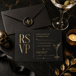 Elegante Halloween-cocktail RSVP-insteekkaart RSVP Kaartje