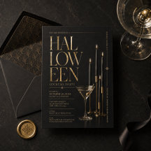 Elegante Halloween-cocktailpartyuitnodiging