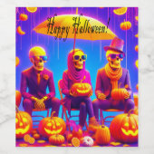 Elegante Halloween: een stijlvolle skelet soiree Wijn Etiket (Enkel label)