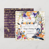 Elegante Halloween-feestuitnodiging (Voorkant / Achterkant)