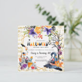 Elegante Halloween-feestuitnodiging (Staand voorkant)