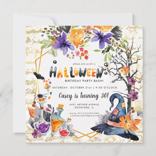 Elegante Halloween-feestuitnodiging (Voorkant)