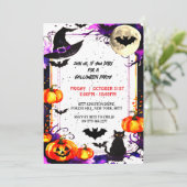 Elegante Halloween-feestuitnodiging Kaart (Staand voorkant)