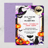 Elegante Halloween-feestuitnodiging Kaart (Voorkant / Achterkant)