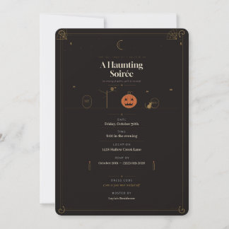 Elegante Halloween-feestuitnodiging Kaart