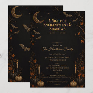 Elegante Halloween-feestviering Kaart