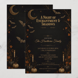 Elegante Halloween-feestviering Kaart