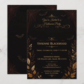 Elegante Halloween-feestviering Kaart