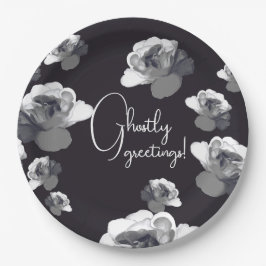 Elegante Halloween Groeten Spookachtig Roos Papieren Bordje