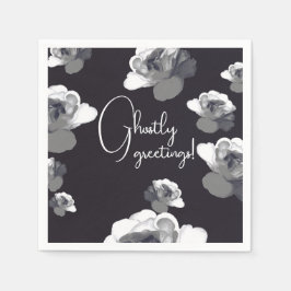 Elegante Halloween Groeten Spookachtig Roos Servet