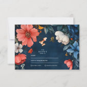 Elegante Halloween-huwelijk RSVP Kaartje (Voorkant)