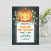 Elegante Halloween Invitation Kaart | Jack-o’-Lant (Staand voorkant)