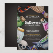 Elegante Halloween Kostuum Party Uitnodiging (Voorkant / Achterkant)