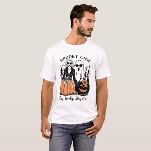 Elegante Halloween met Spooky Flair T-shirt (Voorkant volledig)