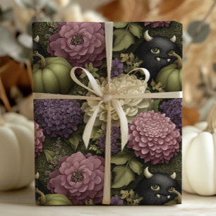 Elegante Halloween-monsters en pompoenen in het Pa Cadeaupapier