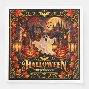 Elegante Halloween Pompoen Trick or Treat Papieren Servet
