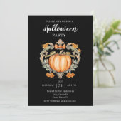 Elegante Halloween Pumpkin Party uitnodiging (Staand voorkant)