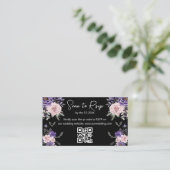 Elegante Halloween RSVP QR Code Wedding Zwart Informatiekaartje (Staand voorkant)