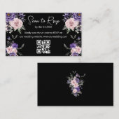 Elegante Halloween RSVP QR Code Wedding Zwart Informatiekaartje (Voorkant / Achterkant)