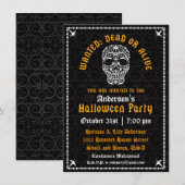 Elegante Halloween Schedel Uitnodiging (Voorkant / Achterkant)