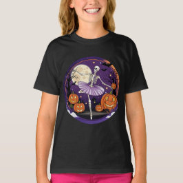 Elegante Halloween Skeleton Balletdanser T-shirt