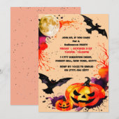 Elegante Halloween Spooky Party Uitnodiging (Voorkant / Achterkant)