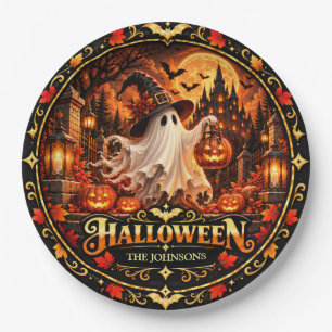 Elegante Halloween Trick or Treat Papieren Bord