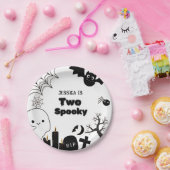 Elegante Halloween twee spookachtige tweede verjaa Papieren Bordje (Feest)