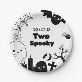 Elegante Halloween twee spookachtige tweede verjaa Papieren Bordje