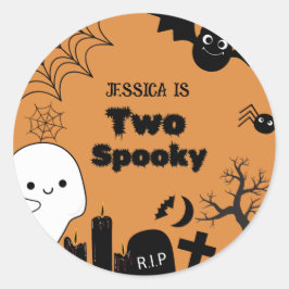 Elegante Halloween twee spookachtige tweede verjaa Ronde Sticker